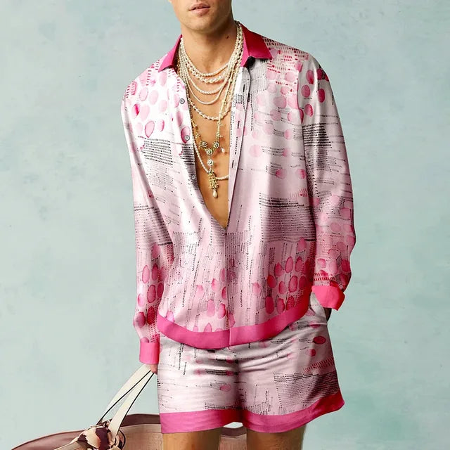 Trendiges Herren-Hawaii-Set mit Seiden-Look - Fabio