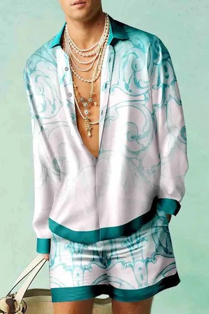 Trendiges Herren-Hawaii-Set mit Seiden-Look - Fabio