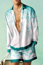 Trendiges Herren-Hawaii-Set mit Seiden-Look - Fabio