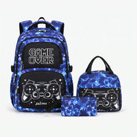 Coordinated Three-Piece Gaming School Bag Set - Luminoz