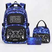 Coordinated Three-Piece Gaming School Bag Set - Luminoz