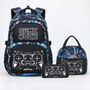 Coordinated Three-Piece Gaming School Bag Set - Luminoz