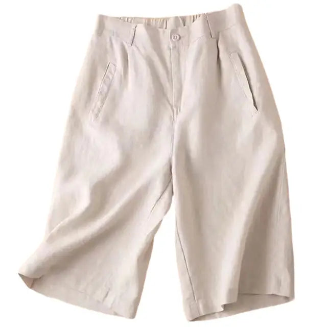 Damen-Leinen-Baumwoll-Sommershorts - Elvira