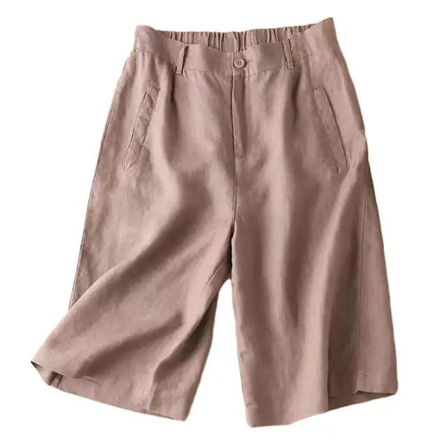 Damen-Leinen-Baumwoll-Sommershorts - Elvira