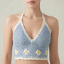 Crochet Halter Crop Top -  Eva