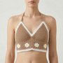 Crochet Halter Crop Top -  Eva
