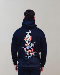 Blauer Hoodie mit DNA-Print - Orion
