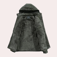 Gefütterte Herren-Winterjacke mit warmer Kapuze - Logan