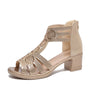 Modische Damen-Wedgesandalen mit Strass und Reißverschluss – Yara