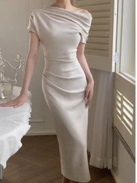 Trendiges Bodycon Maxi Kleid mit Off-Shoulder – Valentina