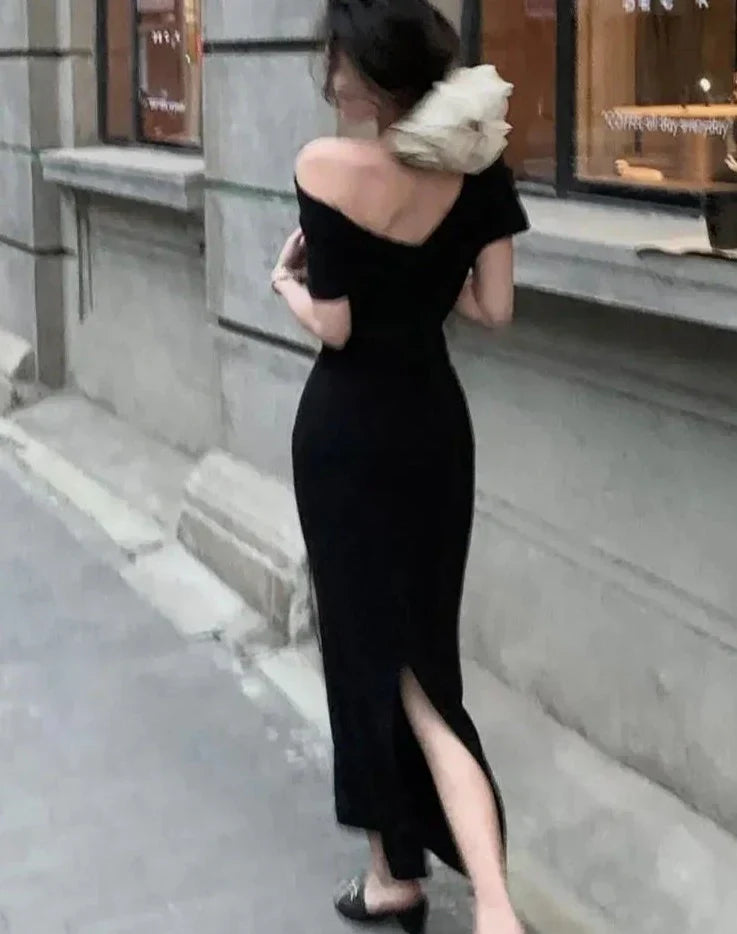 Trendiges Bodycon Maxi Kleid mit Off-Shoulder – Valentina