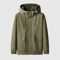 Winddichte Herrenjacke mit Kapuze und Reißverschlüssen - Max