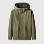 Winddichte Herrenjacke mit Kapuze und Reißverschlüssen - Max