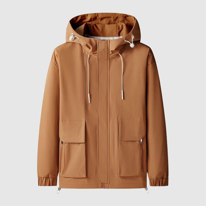 Winddichte Herrenjacke mit Kapuze und Reißverschlüssen - Max