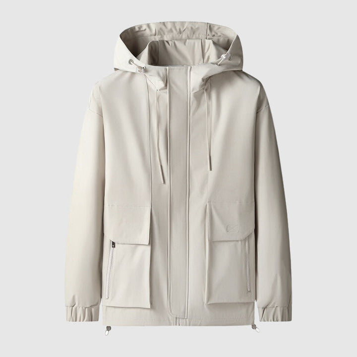 Winddichte Herrenjacke mit Kapuze und Reißverschlüssen - Max