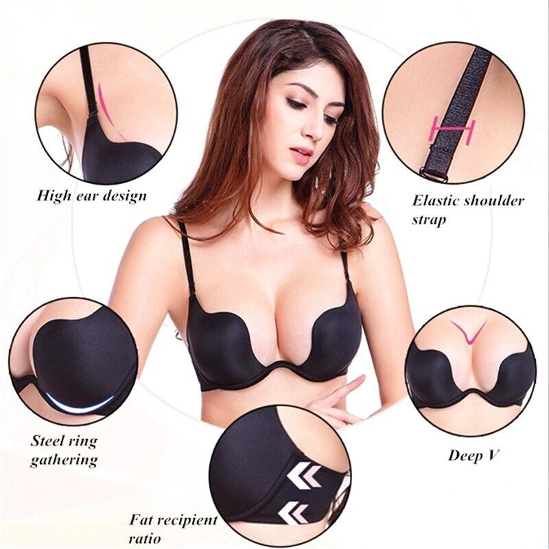 Low Cut Push-Up Bra | With Deep U-Cut