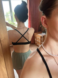 Crossed Bra | With Deep V-Neckline