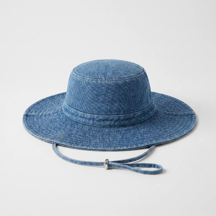 Denim hoed met brede rand - Peaknox