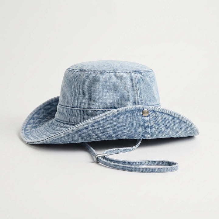 Denim hoed met brede rand - Peaknox