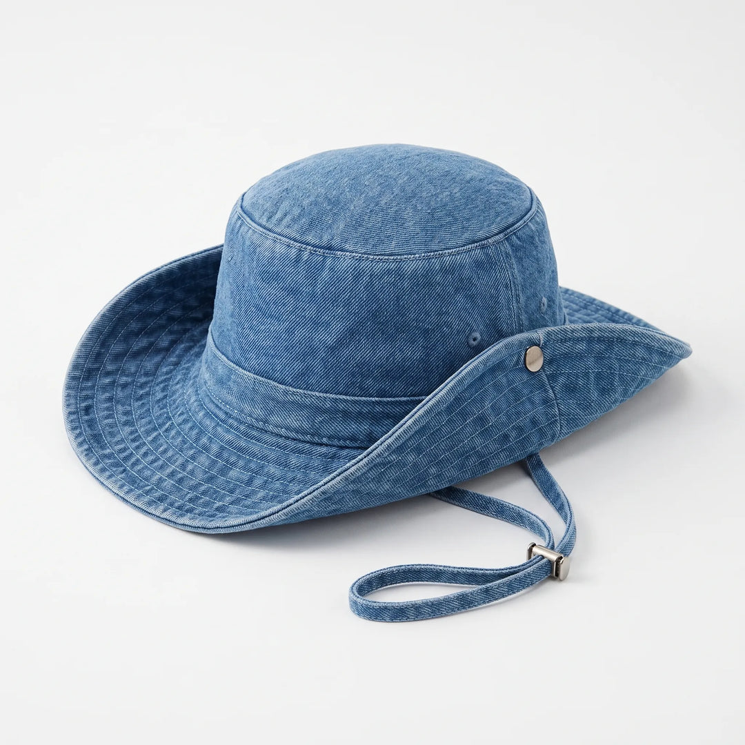 Denim hoed met brede rand - Peaknox