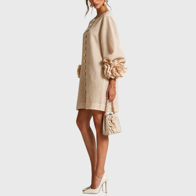 Elegant Mini Dress with Puff Sleeves 10