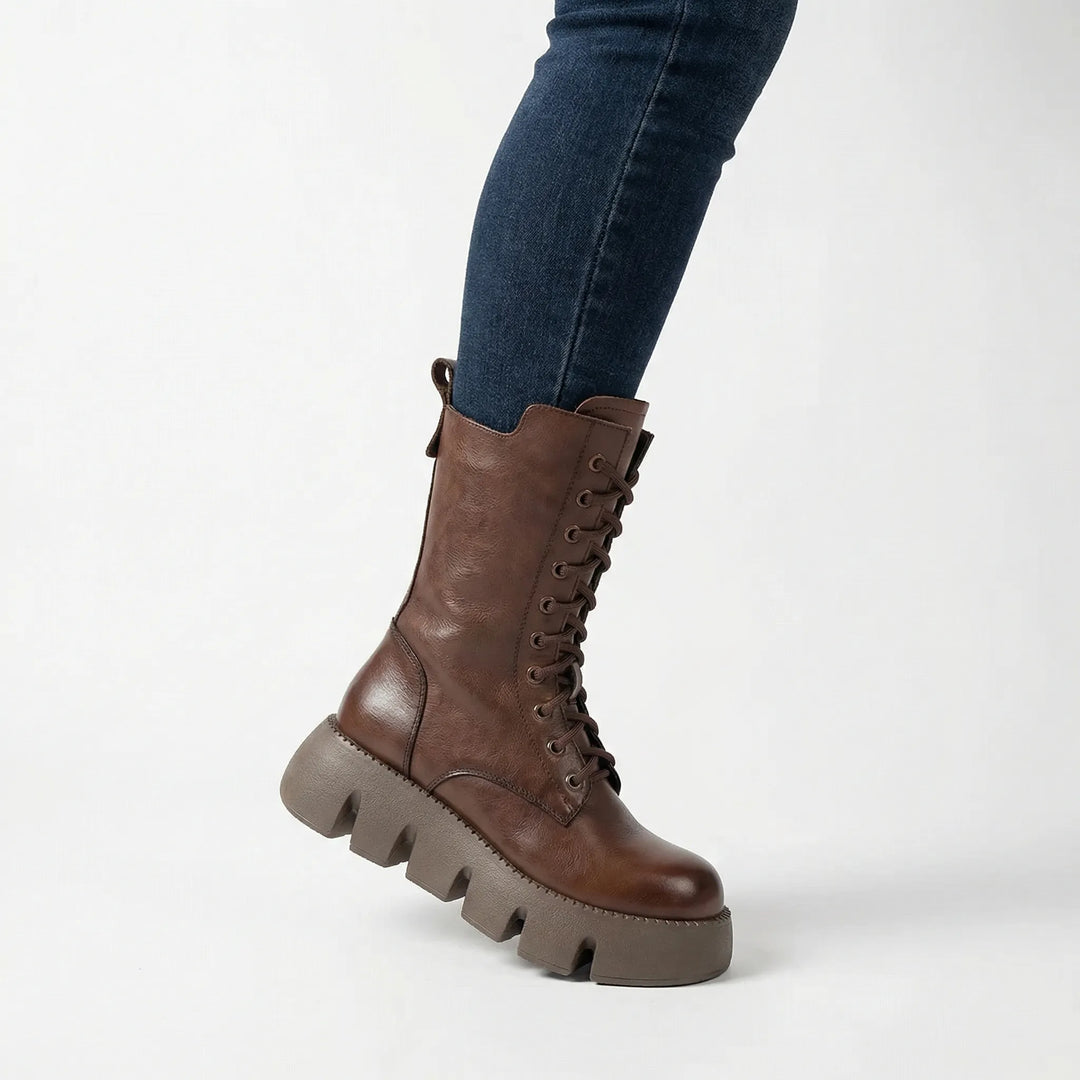 Dicker Plateaukampfstiefel - Marla