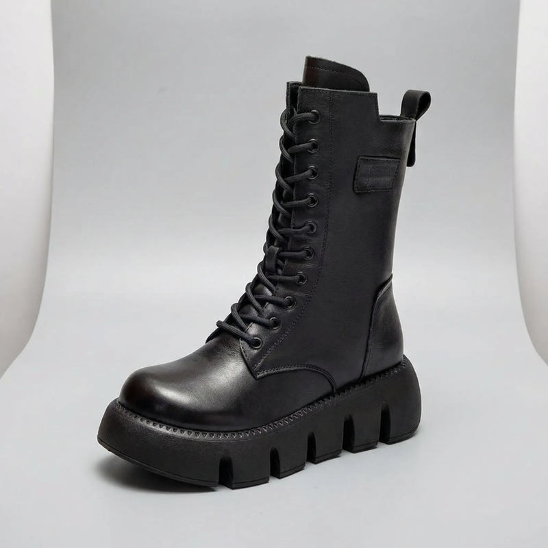 Dicker Plateaukampfstiefel - Marla
