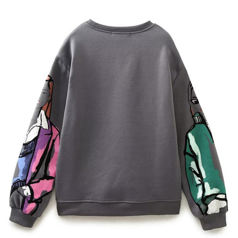 Locker sitzender Pullover mit Wolldruck - Elise