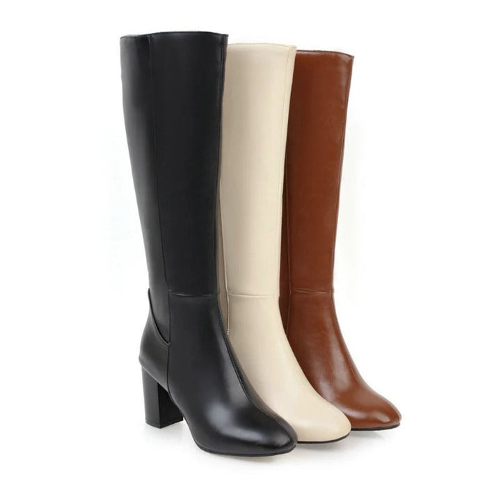 Kniehohe Damenstiefel mit Absatz - Sienna