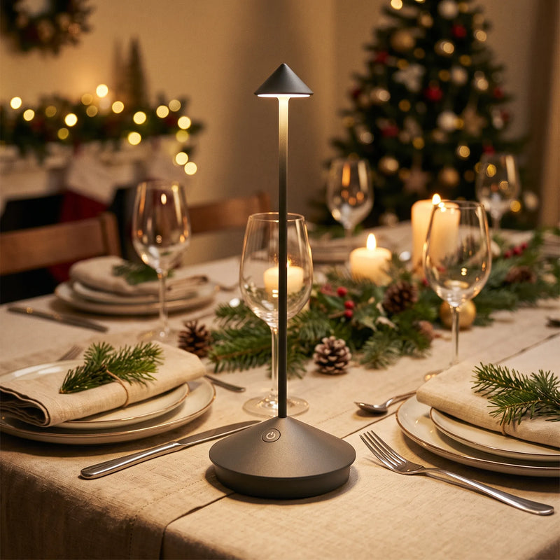 Draadloze LED Tafellamp Met Warm Dimbaar Licht Voor Een Sfeervol Kerstdiner
