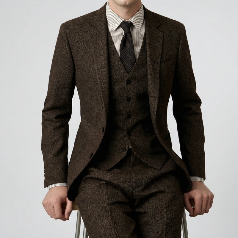 Dreiteiliger Slim-Fit-Anzug - Ansgar