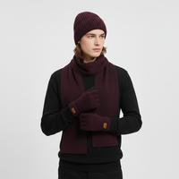 Dreiteiliges Gestricktes Winteraccessoire Set - WarmTrio