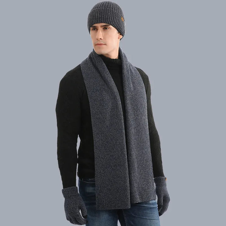 Dreiteiliges Gestricktes Winteraccessoire Set - WarmTrio