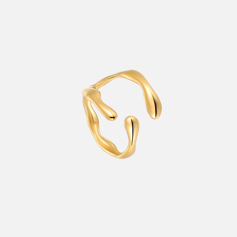 Drift Adjustable Open Ring – Organic Wave Design 1