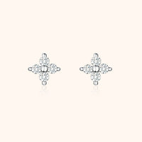 Flower-shaped Zirconia Earrings - Elise