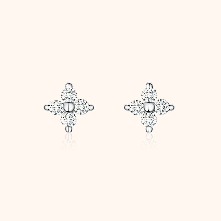 Flower-shaped Zirconia Earrings - Elise