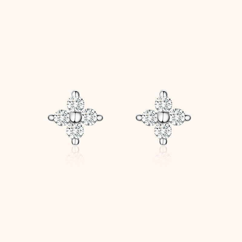 Flower-shaped Zirconia Earrings - Elise