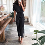 Maxikleid mit Rüschen und V-Ausschnitt - Elina