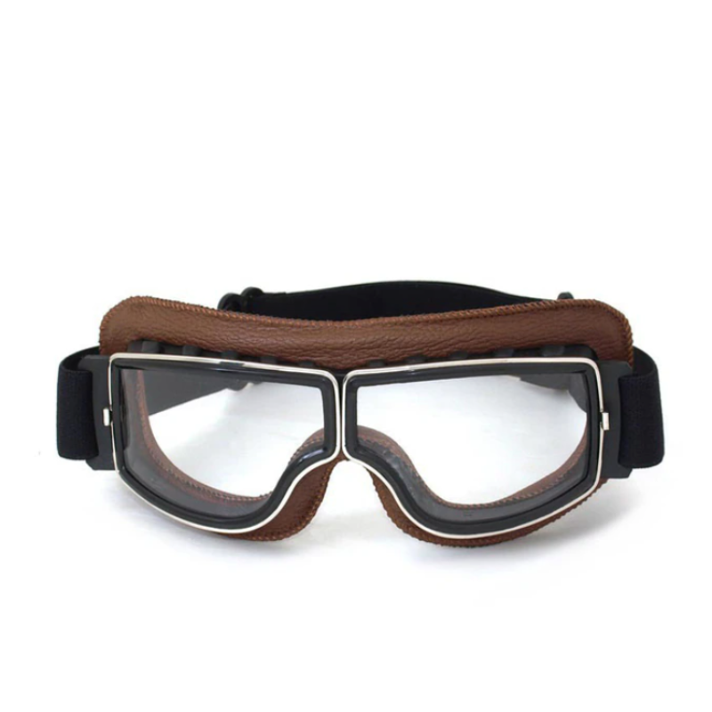 Vintage Leder-Motorradbrille - RiderEdge