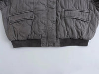 Women's Oversized Gray Bomber Jacket - Alexa