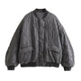 Damen Oversize graue Bomberjacke - Alexa