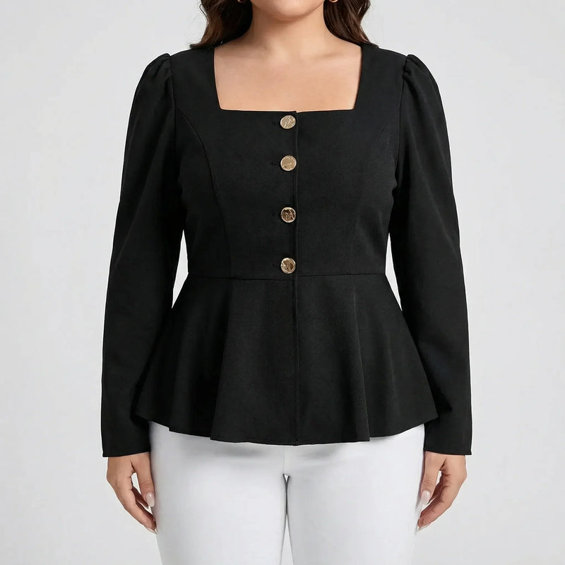 Fitted Peplum Waist Top - Eula
