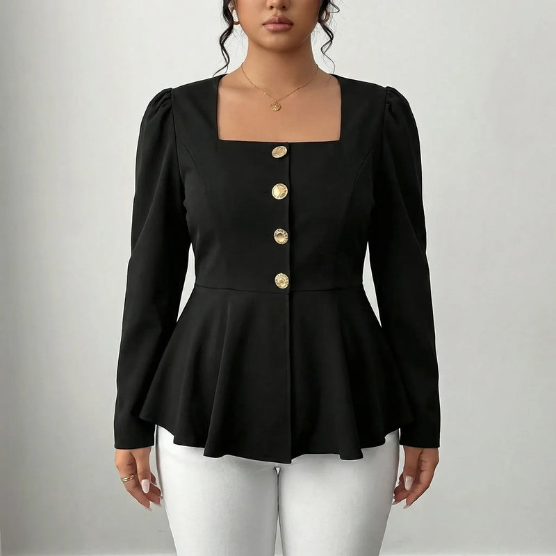 Fitted Peplum Waist Top - Eula