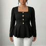Fitted Peplum Waist Top - Eula