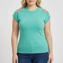 Fitted Rhinestone Shoulder Knit Top - Laura