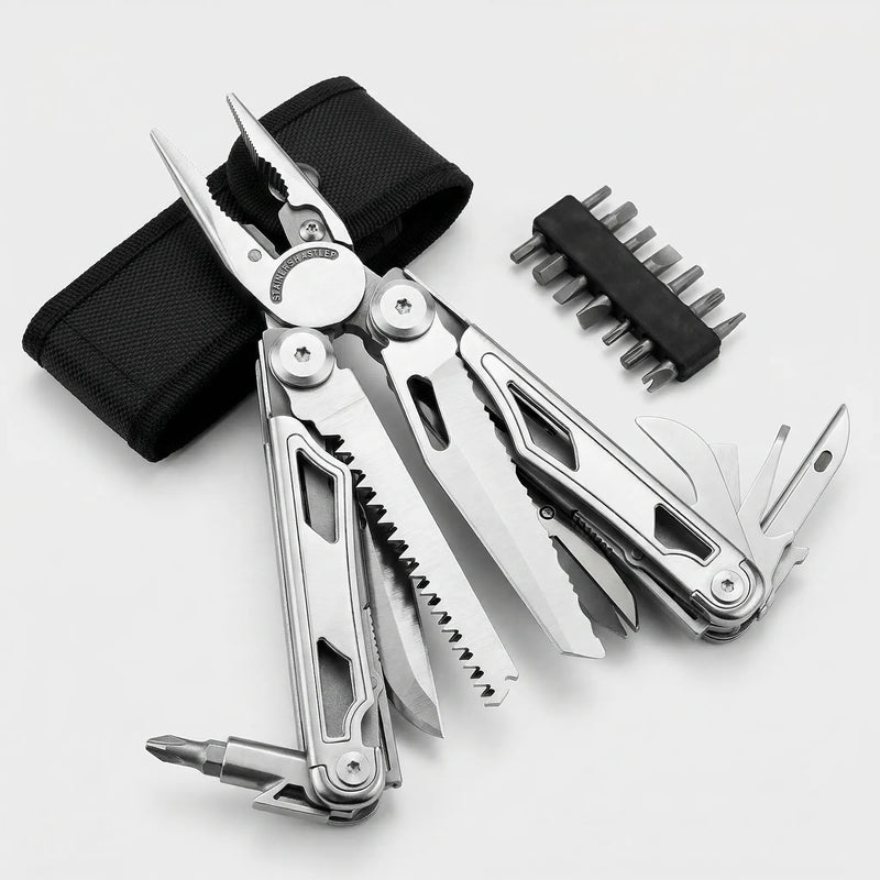 Foldable Multi-Tool With Pliers And Bits -  Clampex