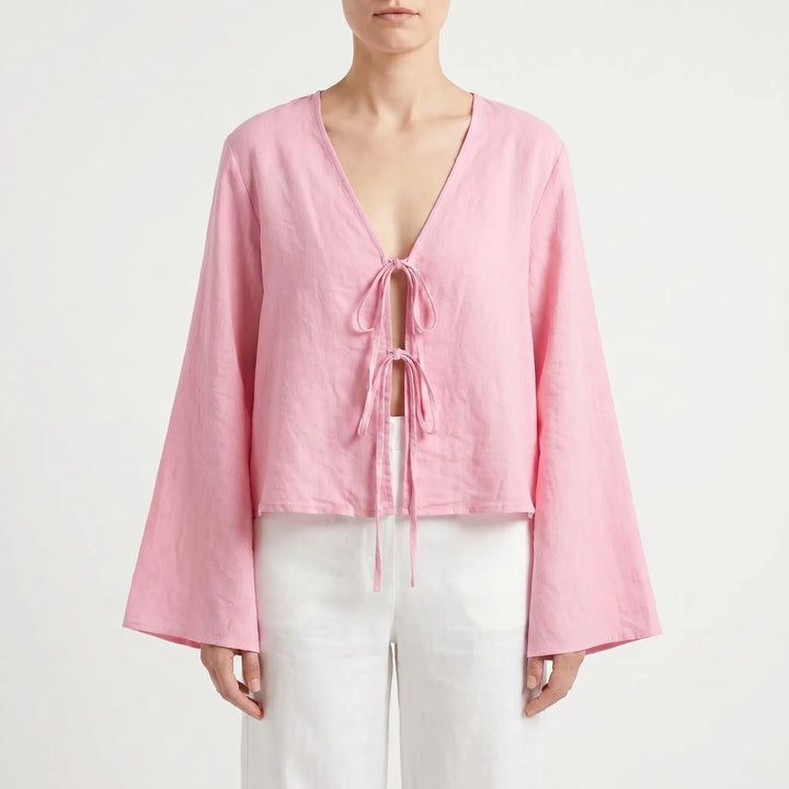 Front-tie Blouse -  Rosa