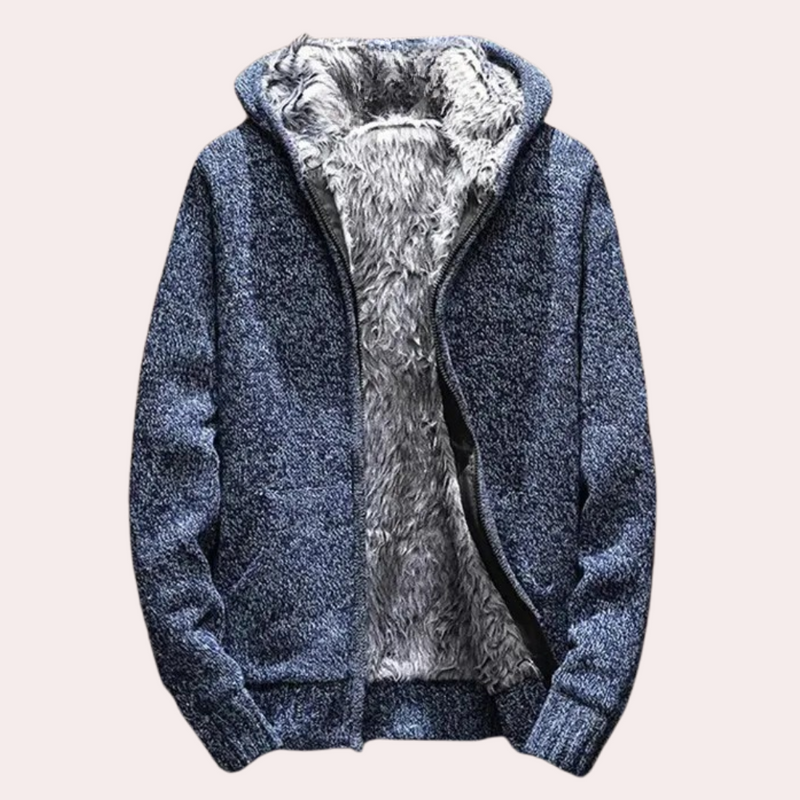 Klassische Gestrickte Kapuzenjacke für Herren - Milan