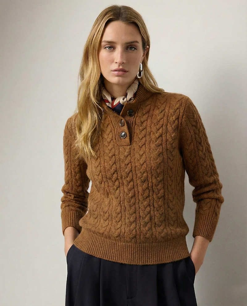Arden Button-Up Cashmere Sweater 1