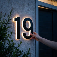 Backlit LED House Number Sign - Modern Illuminated Entrance Plaque 3